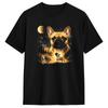 French Bulldog Howling To The Moon Dog Lover Vintage Graphic Cotton T Shirt For Unisex Summer Funny Tshirts Leisure Tee Shirt