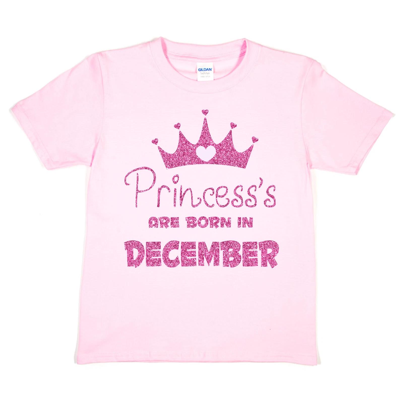 Princess s Born In December Birthday Girls T-shirt Funny Birthday Present Gift L