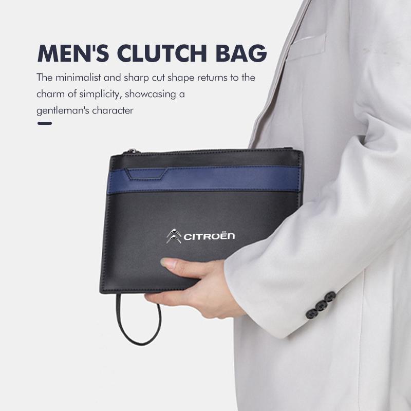 Car Clutch Bag Leather Men Phone Money Credit Card Organizer For Citroen Grand Berlingo Jumper Celysee Xsara Picasso Aircross