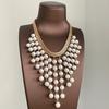 Französisches Übertriebenes Design Mehrschichtige Lange Perlenquaste Halskette für Damen Retro Temperament Braut Hochzeit Schmuck Zubehör