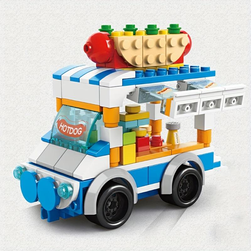 1 Bag Small Particles City Strect View Series Takeaway Car Food Truck Tricycle Auto Retail Store Vehicle Building Blocks Bricks