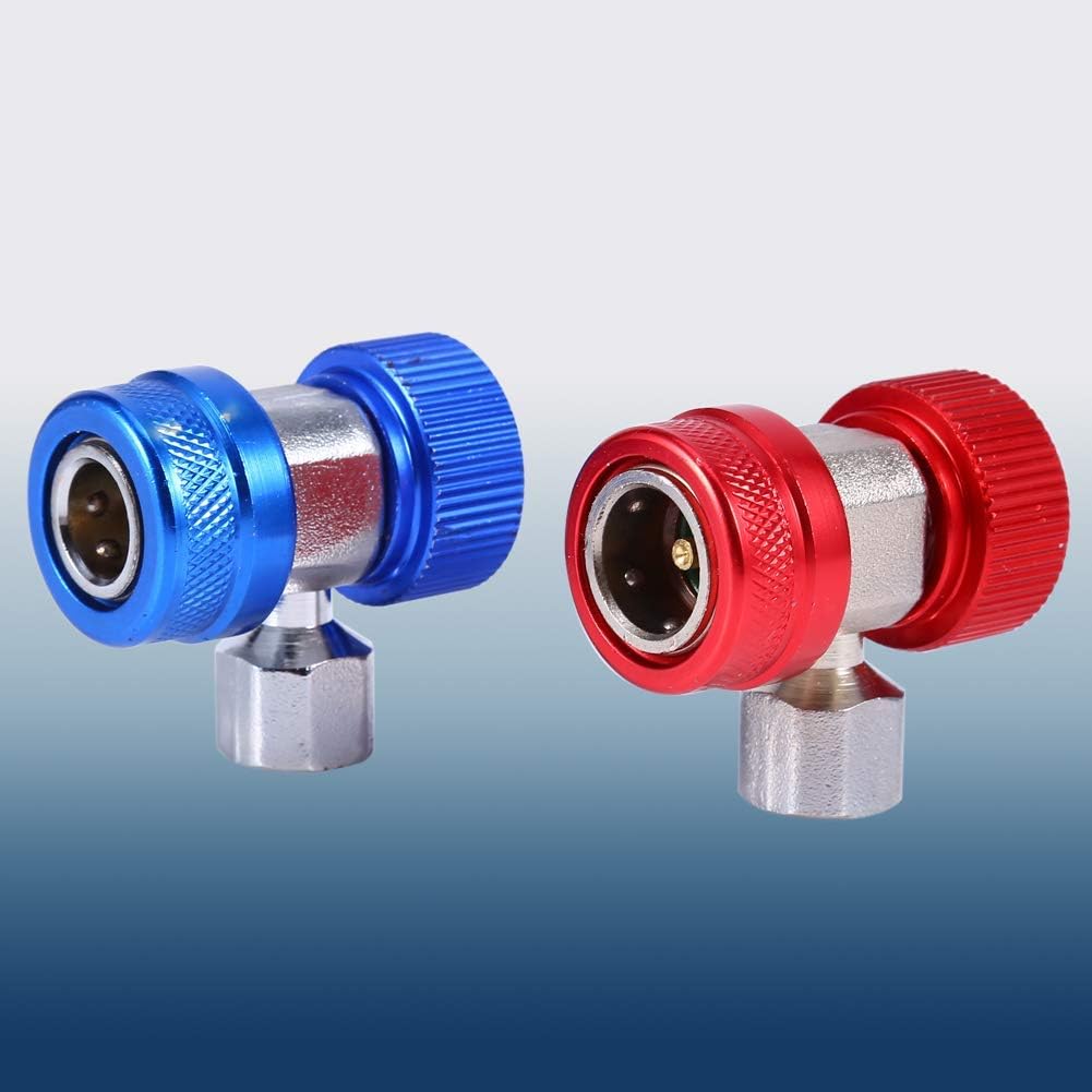 

R134A Quick Coupler Adapter, 2 Pack AC Air Condition Adjustable High Low Connector with 1/4 Male for R134A Car AC System Evacuation Recharging