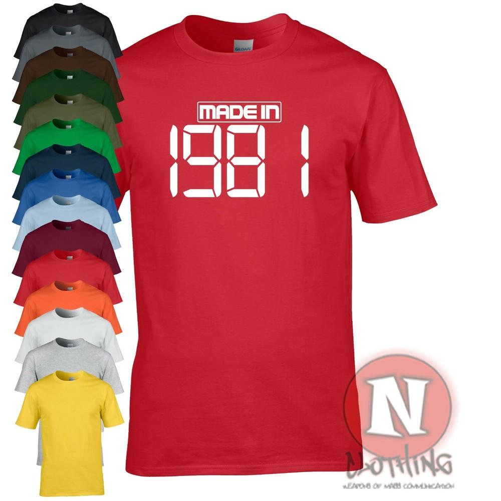 Made In 1981 T-shirt Birthday Party Celebration Fancy Dress Teeshirt