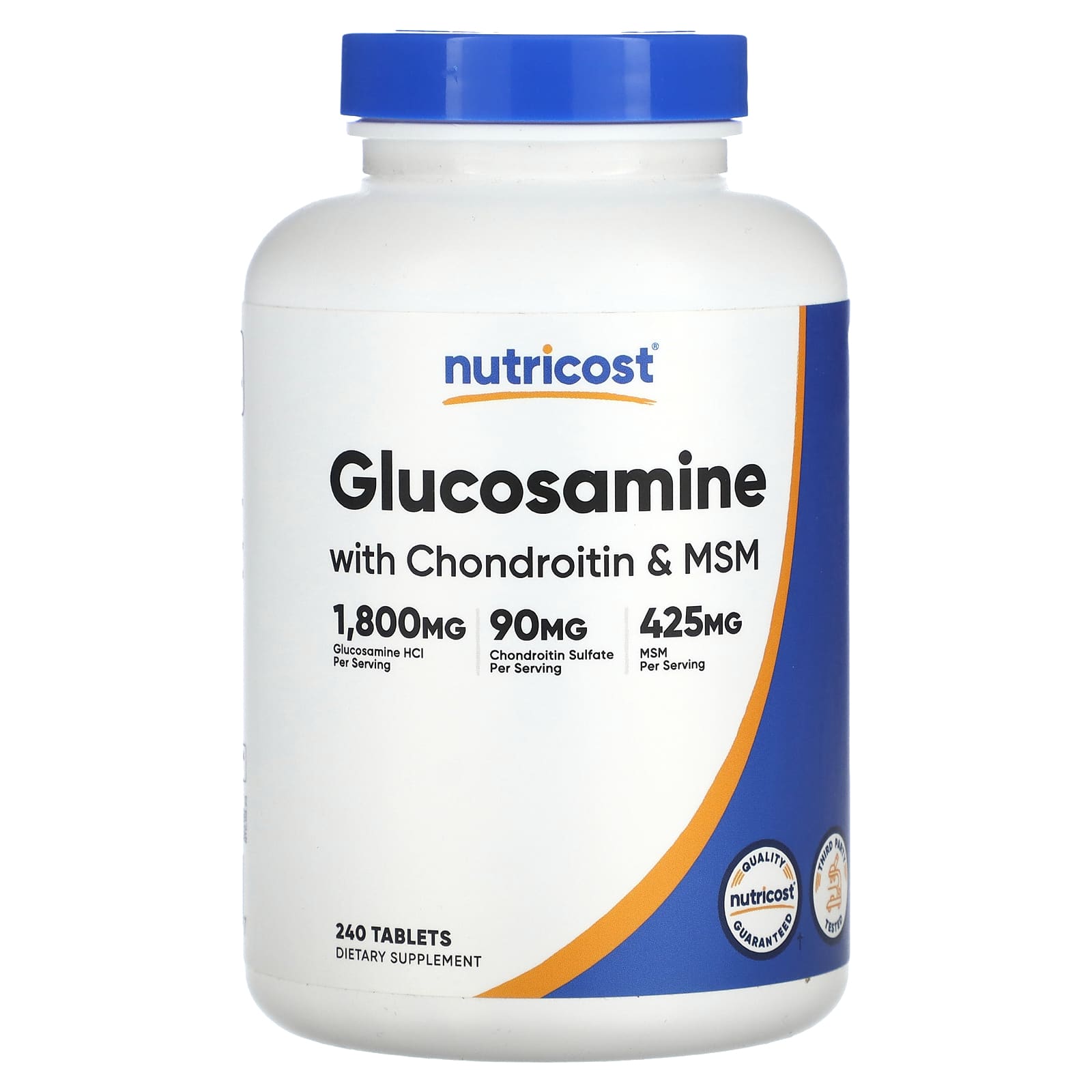

Nutricost, Glucosamine with Chondroitin and MSM, 240 Tablets