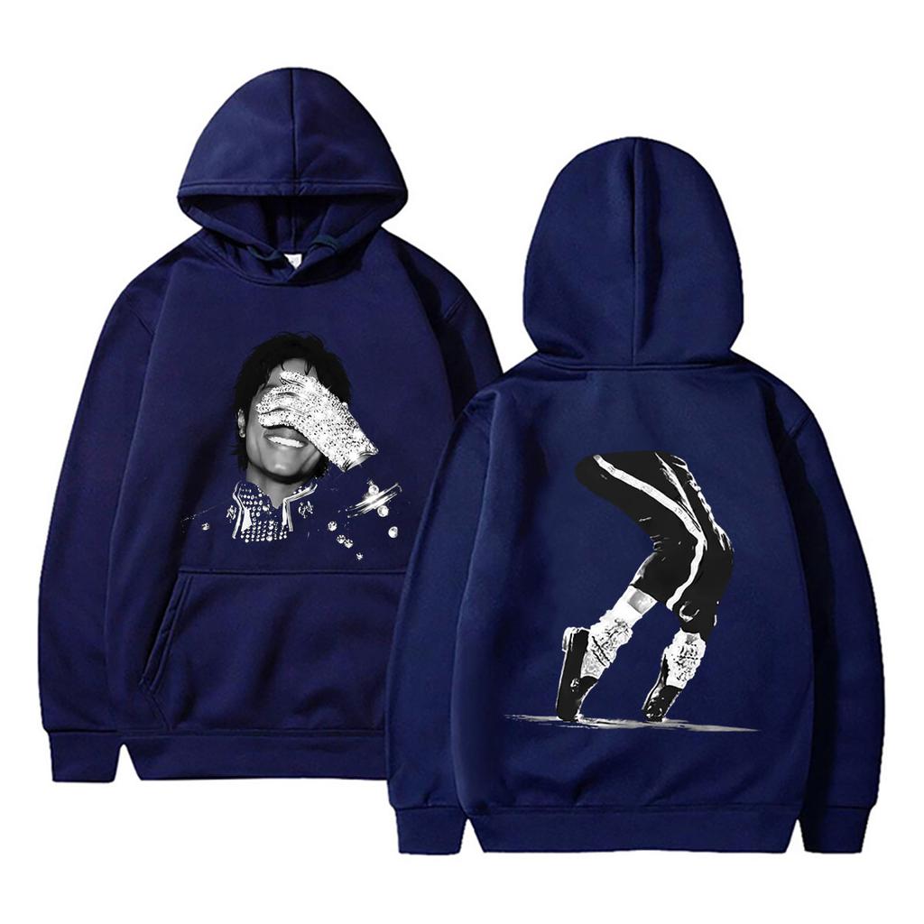 Michajackson Gesicht Grafik Hoodies Herren Damen Mode Hip Hop Übergroßer Pullover Männlich Vintage Gothic Rock Pullover Streetwear