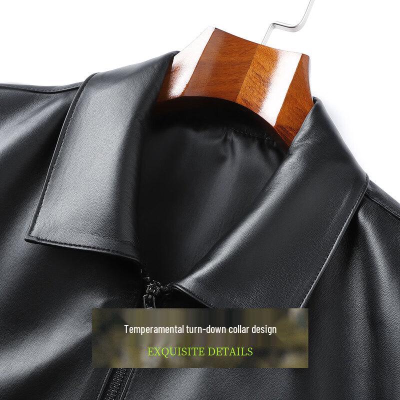 Futting Men's Slim Fit Lambskin Leather Jacket