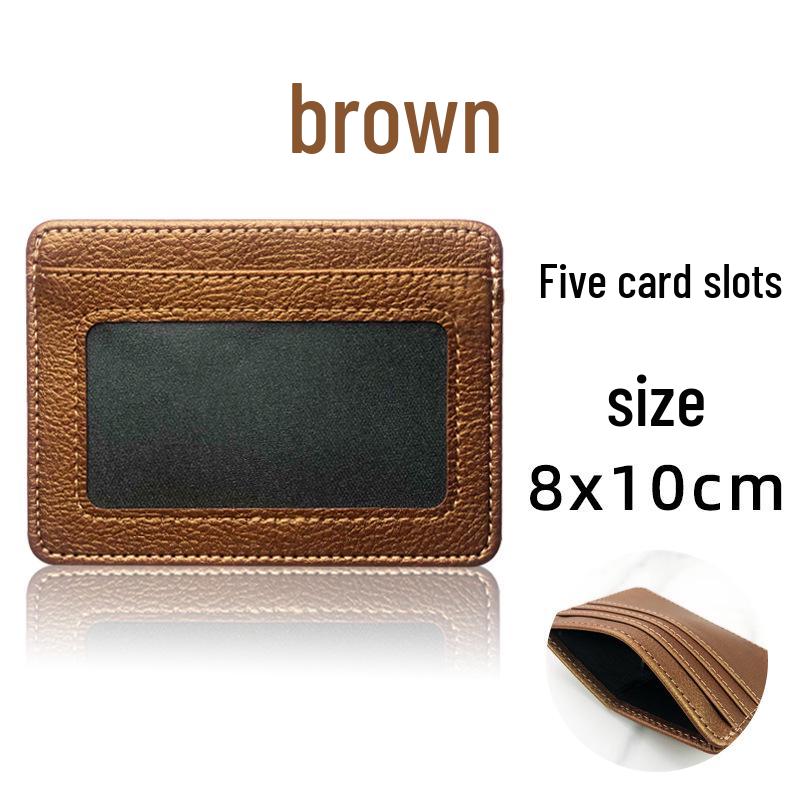 Creative Transparent Window Card Holder: Wear-Resistant, Scratch-Resistant, Large Capacity, Multifunctional PU Leather Document & Card Case.