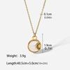 Stainless Steel Pendant Necklace Cubic Zirconia Charm Neckchain Unisex Clavicle Chain Gold Plated Waterproof Jewelry