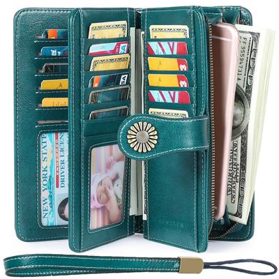 High Quality Genuine Leather Women Wallet RFID Anti-theft Leather Wallets For Woman Card Holder Long Zipper Large Ladies Clutch Bag