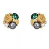 @Special Vintage French Romantic Elegant Rose Stud Earrings Delicate Green Earrings Flower Treasure