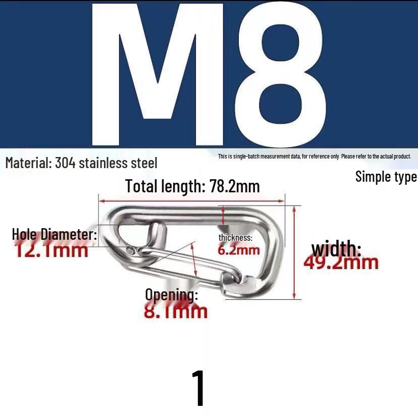 Sicherheitskarabiner aus Edelstahl und Hundeleinenclip M6/M8