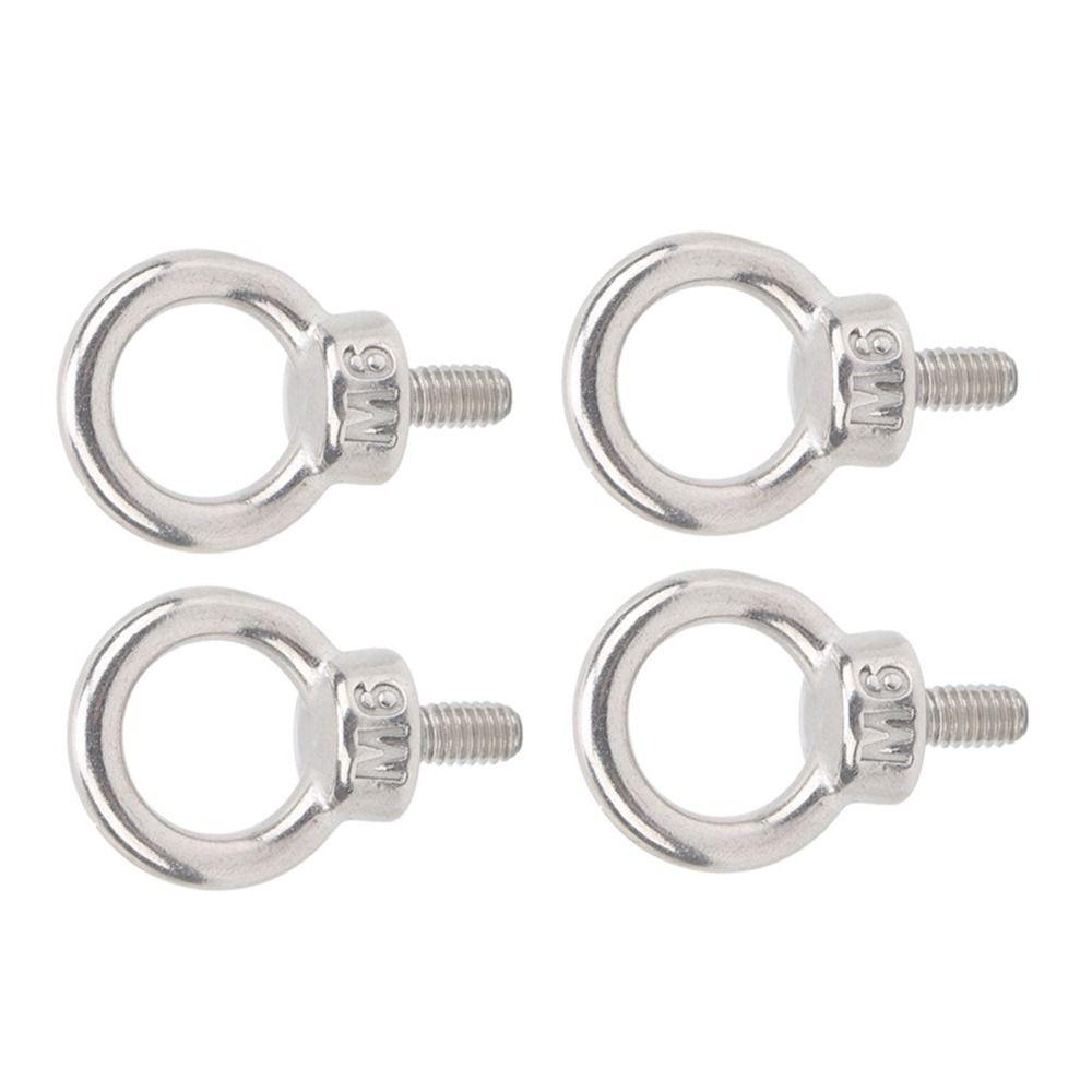 4pcs Durable Shoulder Eye Bolts M6 Metric Thread Threaded Eyebolts Heavy Duty Lifting