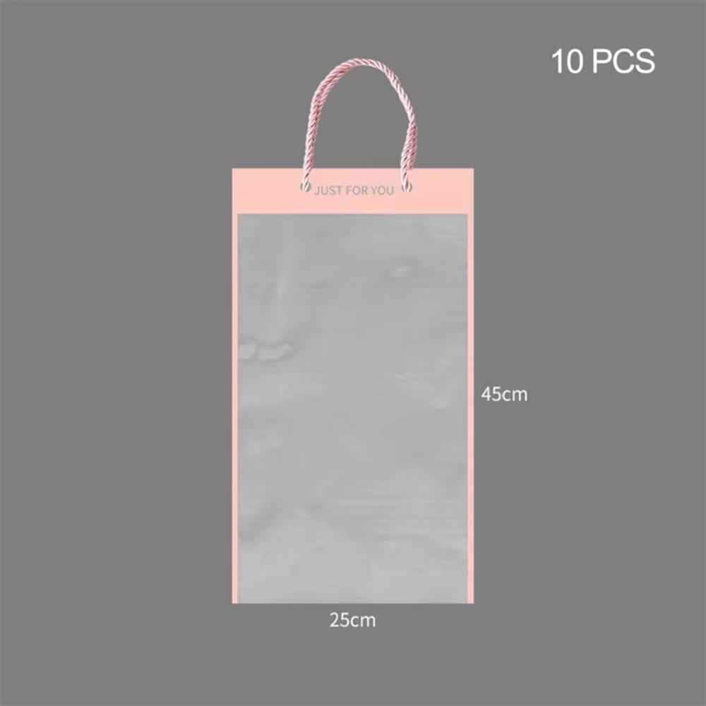10pcs New Transparent Bouquet Gift Bag Party Supplies Decoration Flowers Wrapping Bag With Handle Birthday Gift Bag Gift
