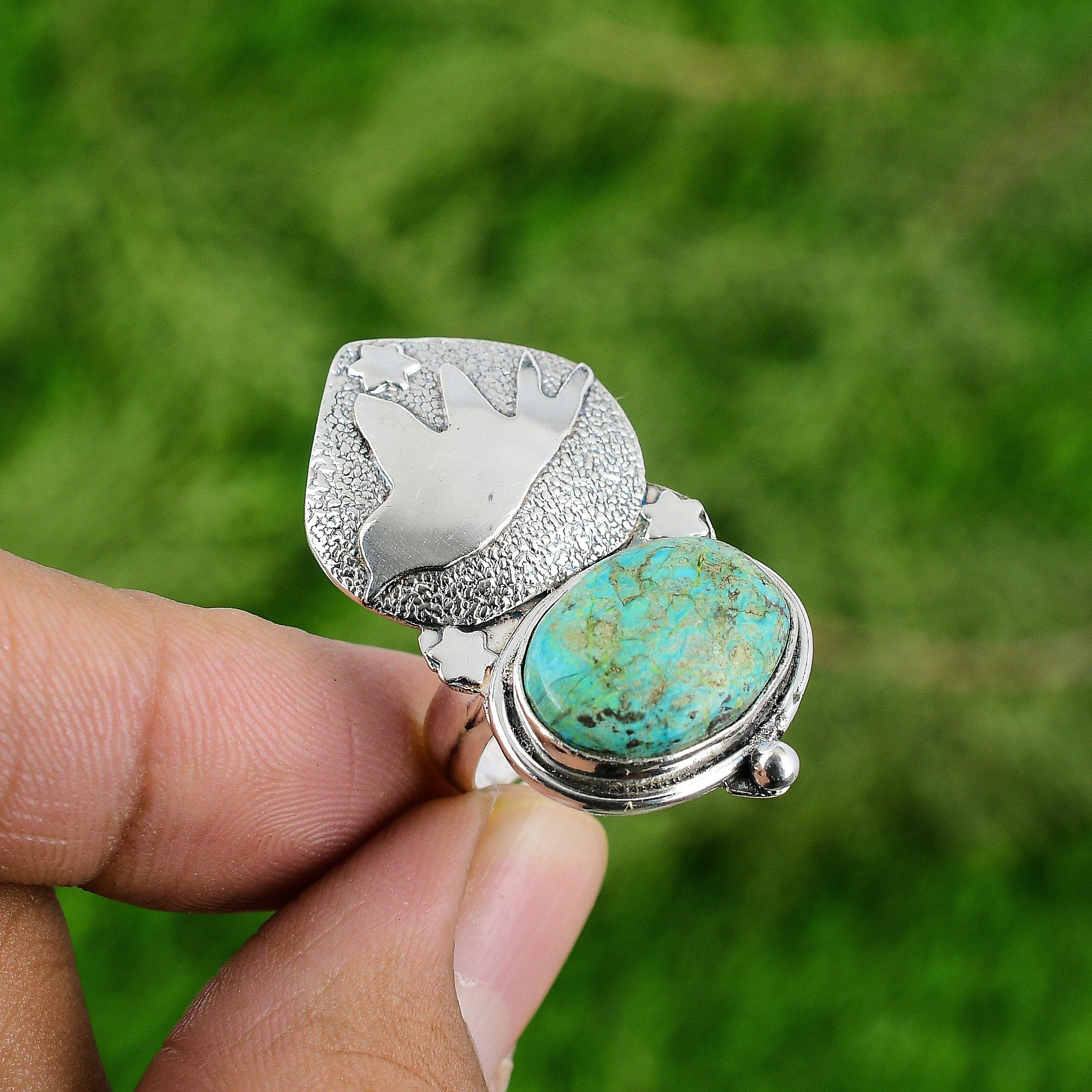 

Womens day Deal Oval Natural Shattuckite 925 Sterling Silver Bezel Promise Ring Adjustable