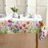 Spring Watercolor Floral Butterfly Tablecloth Party Decor Washable Flower Print Rectangle Dining Table Cloth Wedding Decoration
