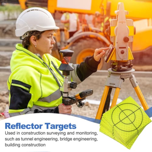 PATIKIL Survey Reflector Sheets, 60x60mm, 12 Sheets, Self-Adhesive Reflective Target Sheets for Surveys, Target Marking Tape, Total Station Checks, Sh