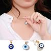 Trendy Demon Eye Necklace European and American Golden Chain Turkey Blue Eye Round Drop Shape Necklace for Women