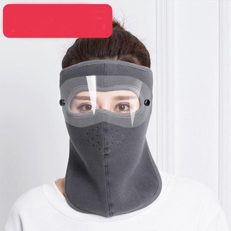 Autumn and Winter Warm Face Mask with Velvet Removable Riding Windproof HD Goggles Neck Protection Extended Face Mask