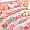 Plant Cashmere Sanded Four-Piece Bedding Set for Dorms & Homes