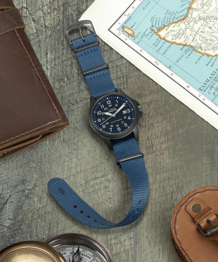 Expedition Fieldpost Solar 10 ATM Water Sapphire Blue Unisex [TIMEX] Watch, Powered, Resistant, Crystal, Dial, TW2Y31700, [Authentic]