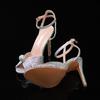 Fashion 2025New Style Rhinestone Sequined Peep Toe Women Gladiator Sandals Summer Elegant High Heels Crystal Wedding Banquet Bridal Shoe