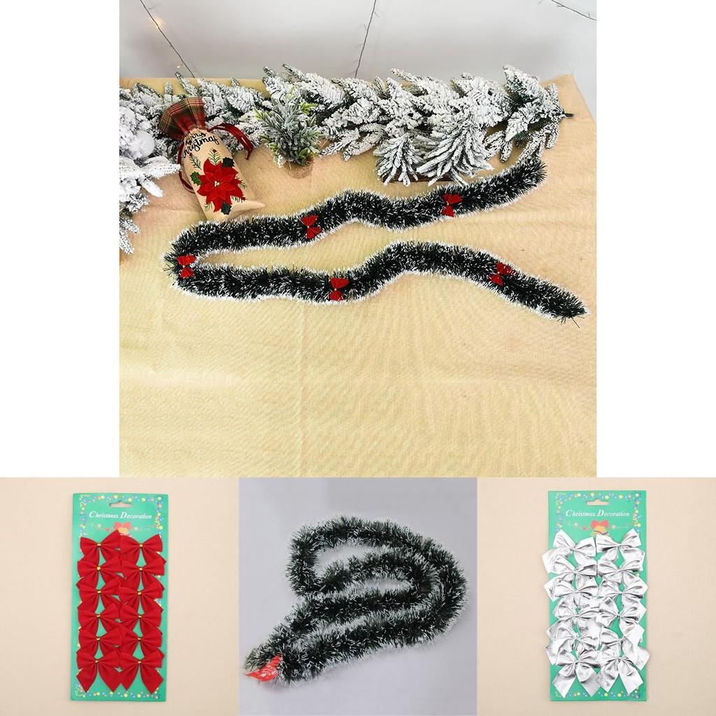 X 90mm Chunky Tinsel Christmas Tree Decoration Xmas Garland Bowknot
