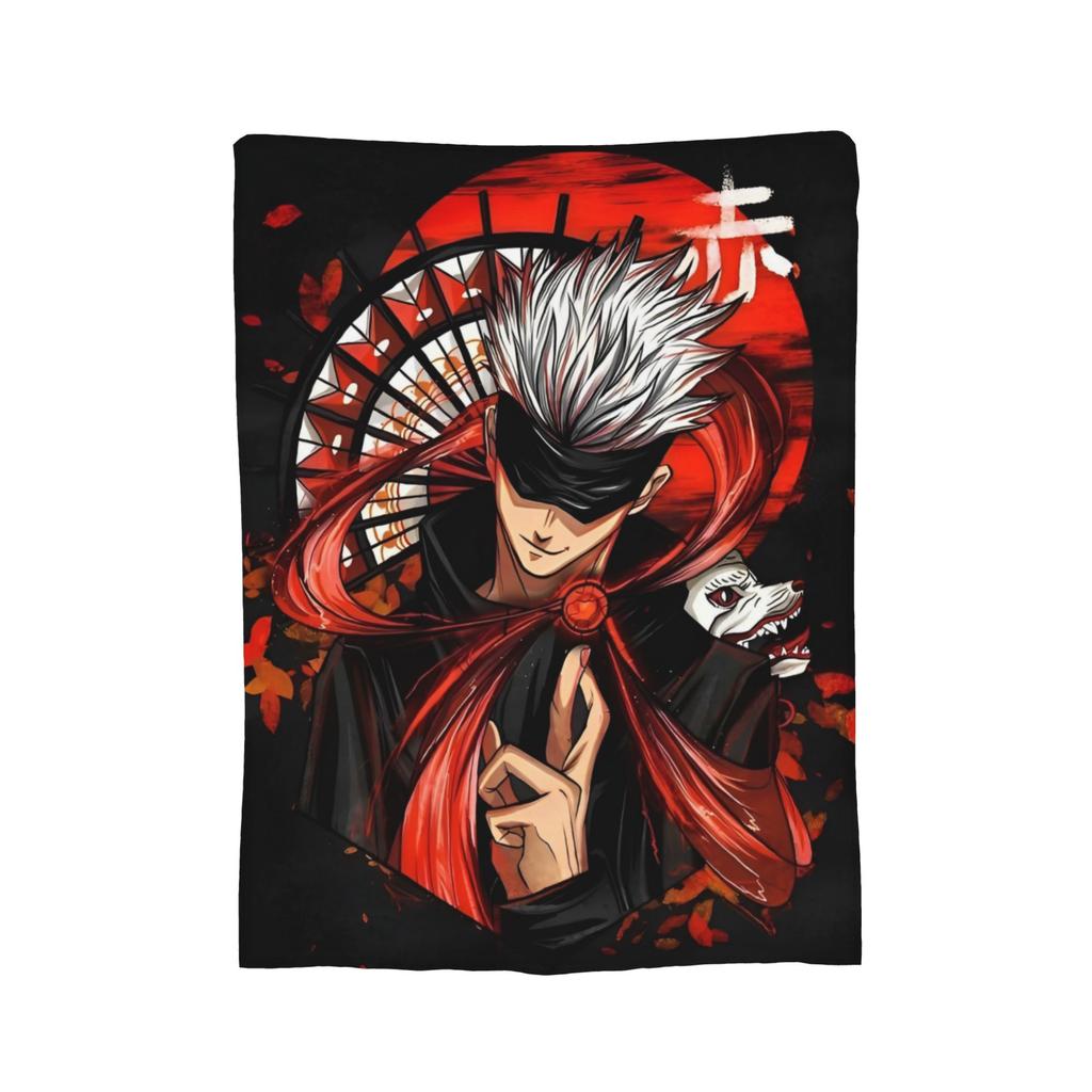 Team Jujutsu Kaisen Flannel Blankets Anime Japan Manga Gojo Megumi Yuuji Novelty Throw Blanket for Home 200x150cm Rug Piece,