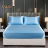 Solid Color Satin Sheet Glossy Bed Sheet Pillowcases Wrinkle-Free Cooling Silky Fitted Sheet Pillow Cover for Twin Full Queen King Size