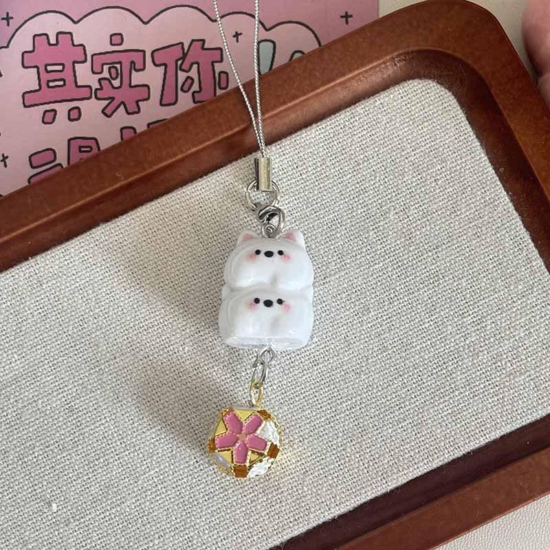 1 stk. Lykkebringende Retro Japansk Vindklokke Telefonpynt Søt Frukt Eple Scrapbook Anheng Søt Telefonstropp Telefontilbehør