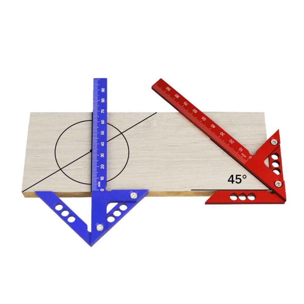 Portable Center Scribe 45/90° Carpenter Ruler Durable Right Angle Line Gauge  Wood Measuring Tool