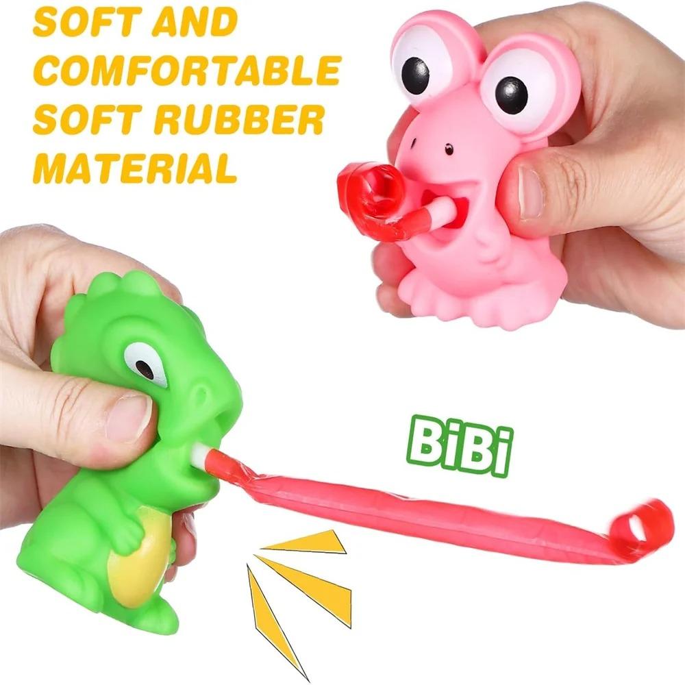 Rilassamento dello Stress - Giocattoli Rana e Dinosauro - Giocattoli Pop-Up Spremibili con Lingua Appiccicosa, Divertenti Gadget Urlanti per Feste e Regali per l'Ansia per Tutti A