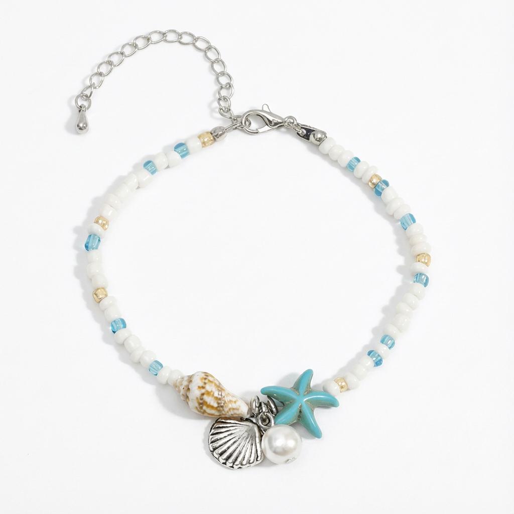 Bohemian Multilayer Starfish Bracelets for Women Y2K Summer Beach Pearl Shell Charm Elastic Beaded Bracelet Fashion Jewelry Gift