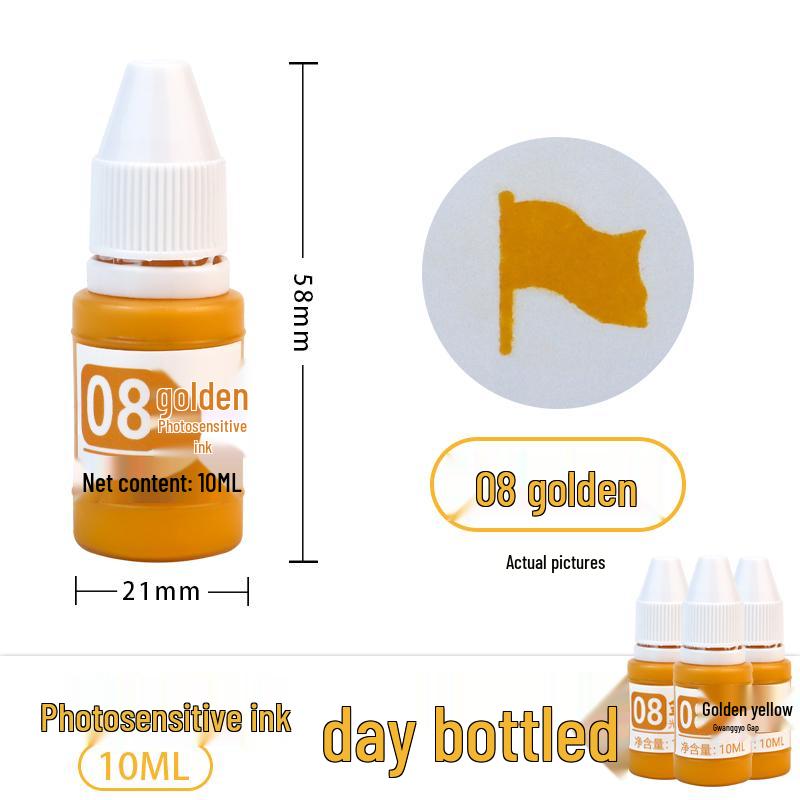 Photosensitive Quick-Dry Stamping Ink - 10ml Red, Black, Blue, Purple Ink for Stamp Pads