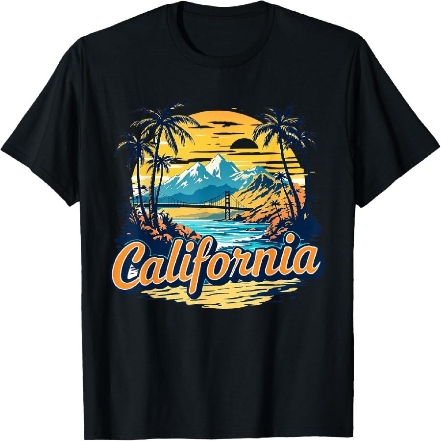 Retro California Home State CA Nature Sunset Vintage T-Shirt XXXXXL чёрный