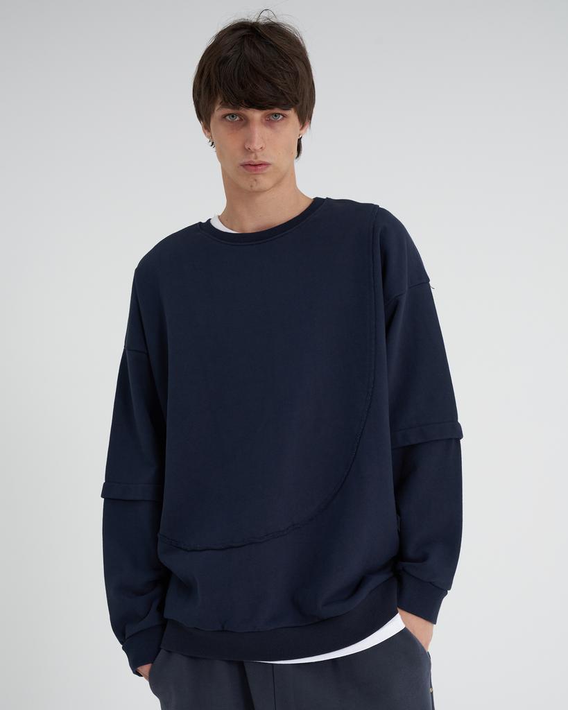 TENER Cut-Out Oversized Sweatshirt Navy