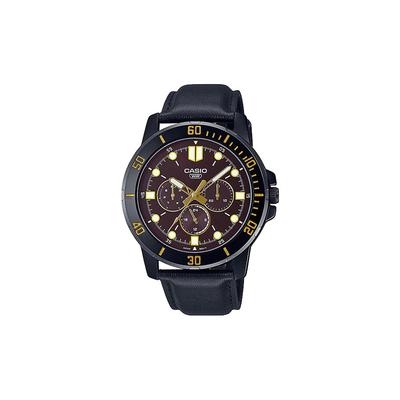 STANDARD Series Classic Simple Exquisite Fashion Sports Style Red Waterproof Quartz Movement Leather Strap Japanese and Korean MTP-VD300BL-5E