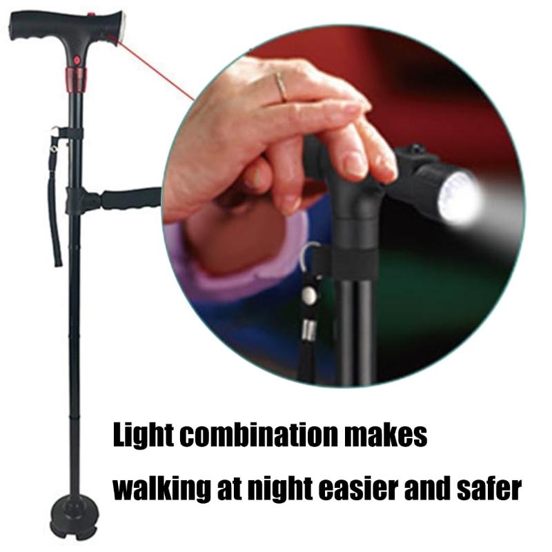 Light weight Aluminum Folding Canes Ergonomic Handle Regulable for Senior Travel Hiking Support