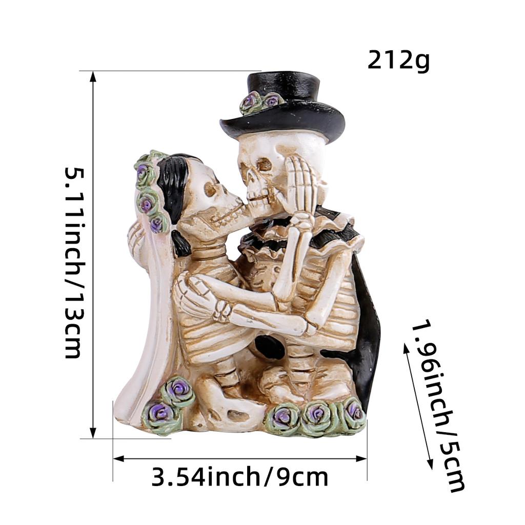Halloween Cartoon Skull Figurine - Secret Room Haunted House Funny Atmosphere Skull Head Resin Decoration Item
