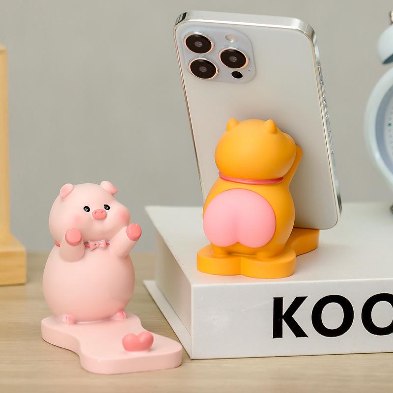 Resin Cartoon Phone Holder - Creative Small Ornament Figure