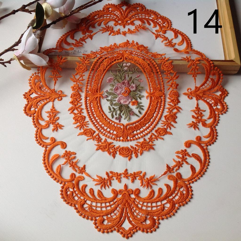 Classic Style Lace Placemat Embroidered Table Surface Cloth Dining Room Decorative Table Furniture Mats Party Wedding Antique Coffee Coasters