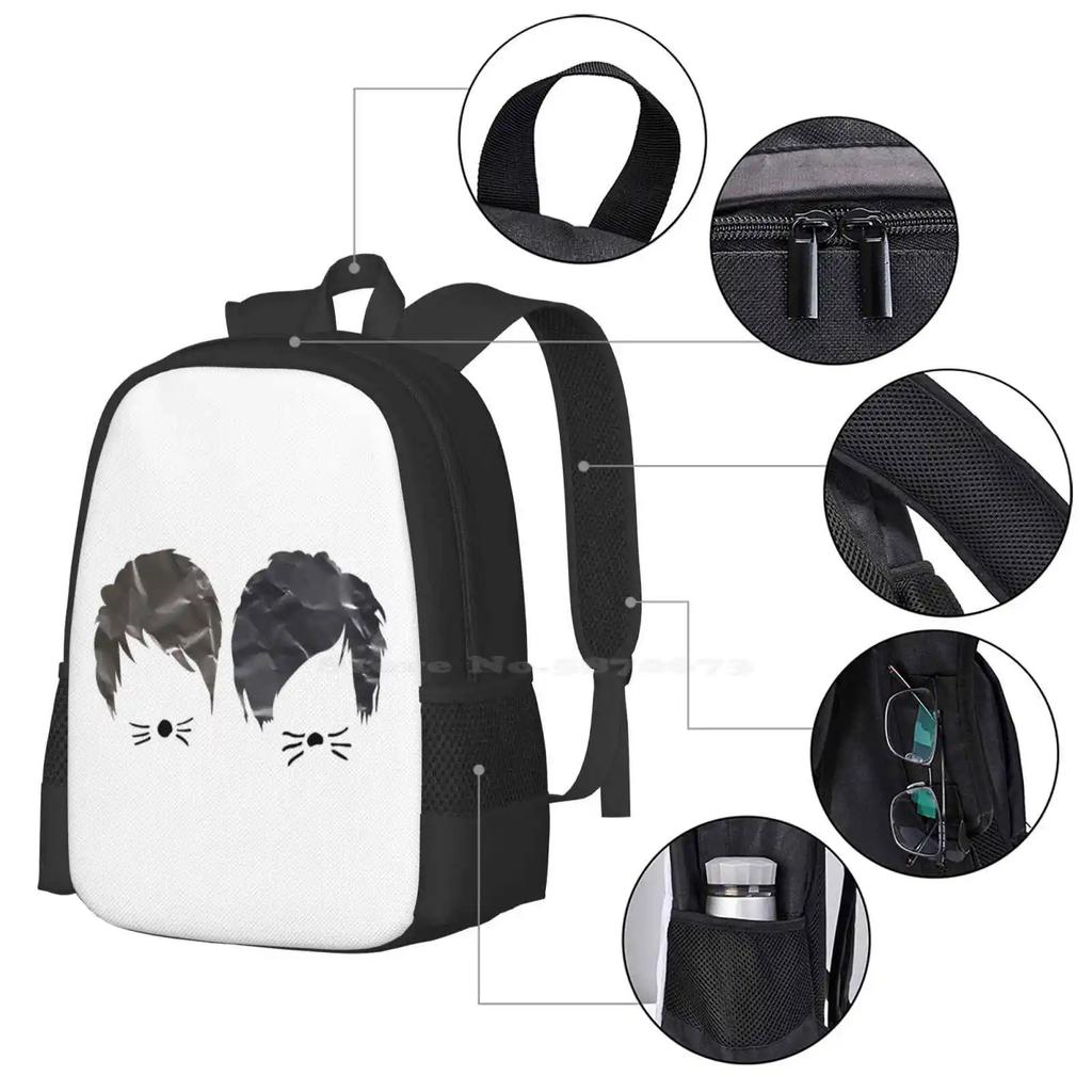 Dan And Phil Pattern Design Bagpack School Bags Whiskers Hair Fanart Dan And Phil Phan Amazing Phil Is Not On Fire