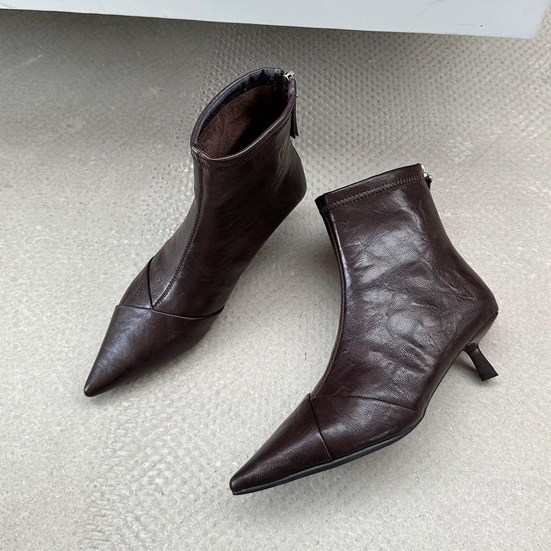 Stiefeletten für Damen Spitz zulaufend Mode Luxusschuhe Hohe Absätze Sexy Damen Pumps 2025 Winter Party Elegant Botas Para Mujer