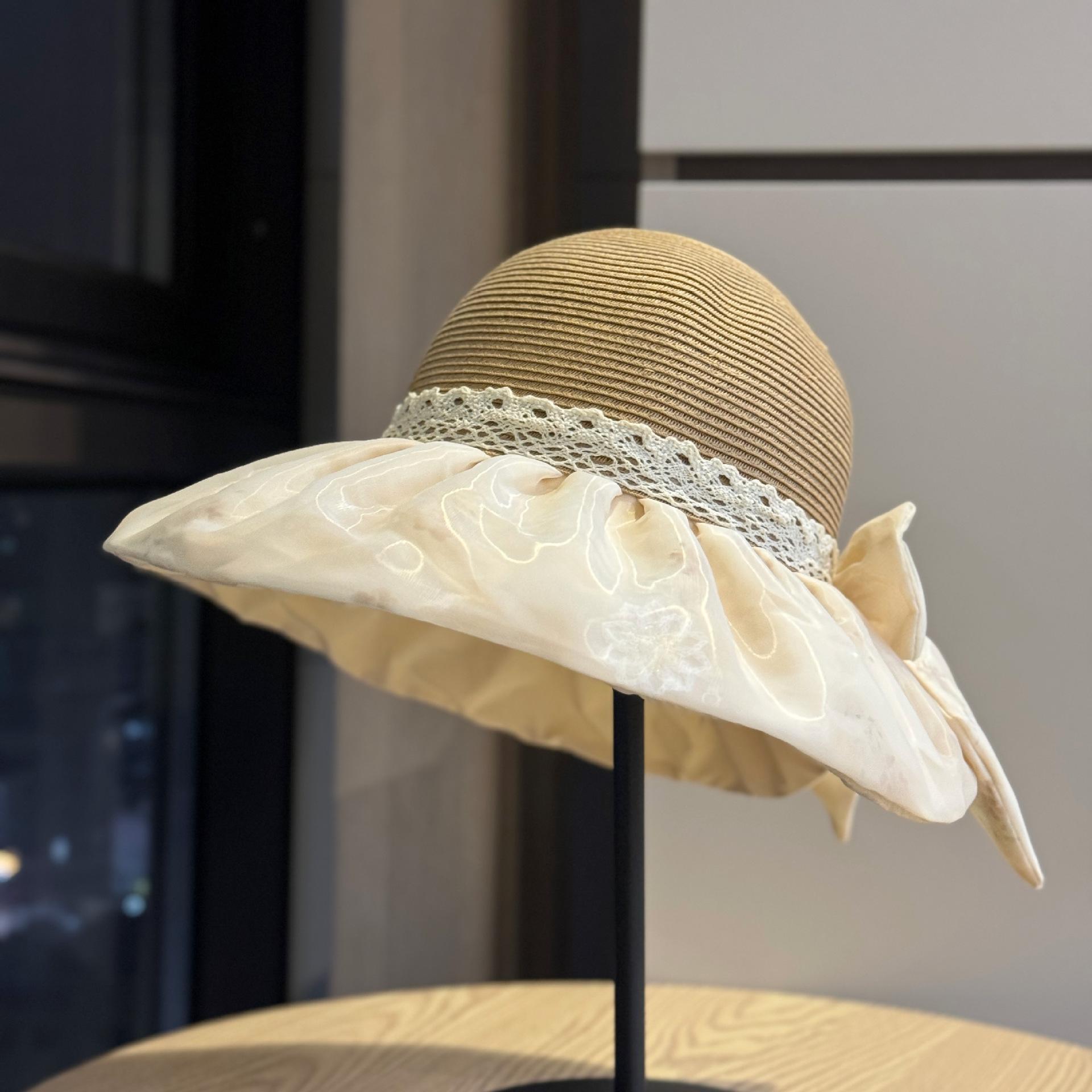 

Versatile casual bowknot breathable fisherman hat for women, makes the face look smaller, sun protection hat for outdoor vacations, fashionable hat Adult54-60Average Size хаки