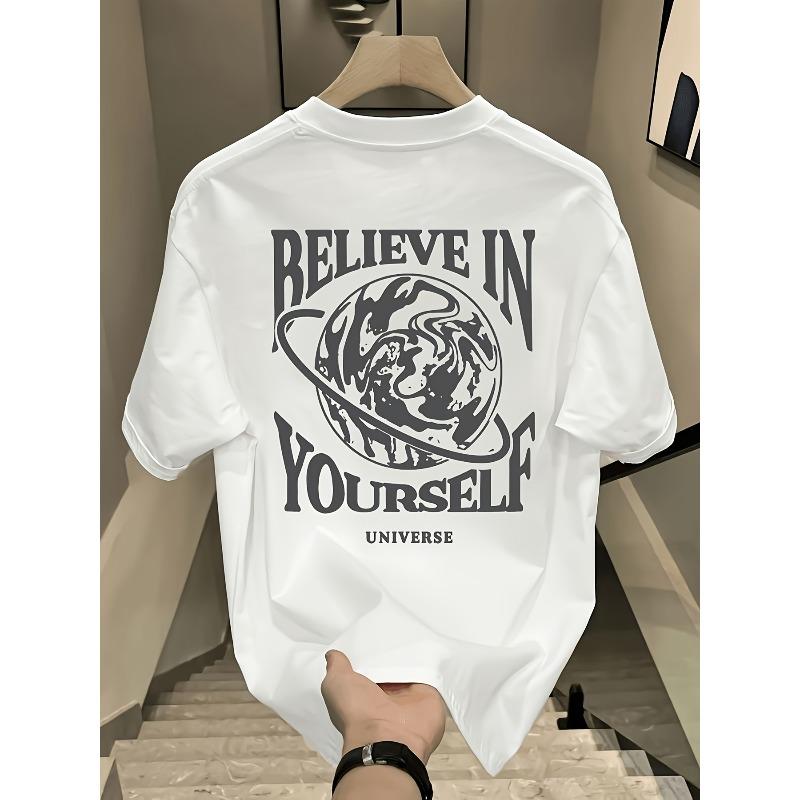 European Sizes Heavy Duty Pure  Summer New American High Street Round Neck Loose Men's Short Sleeved T-shirt Oversized Design Sense Niche