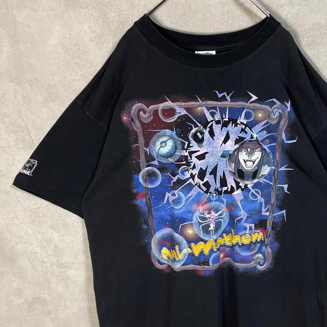 

[USED] Vintage 90s Ani Mayhem short-sleeved shirt, card game, anime, black