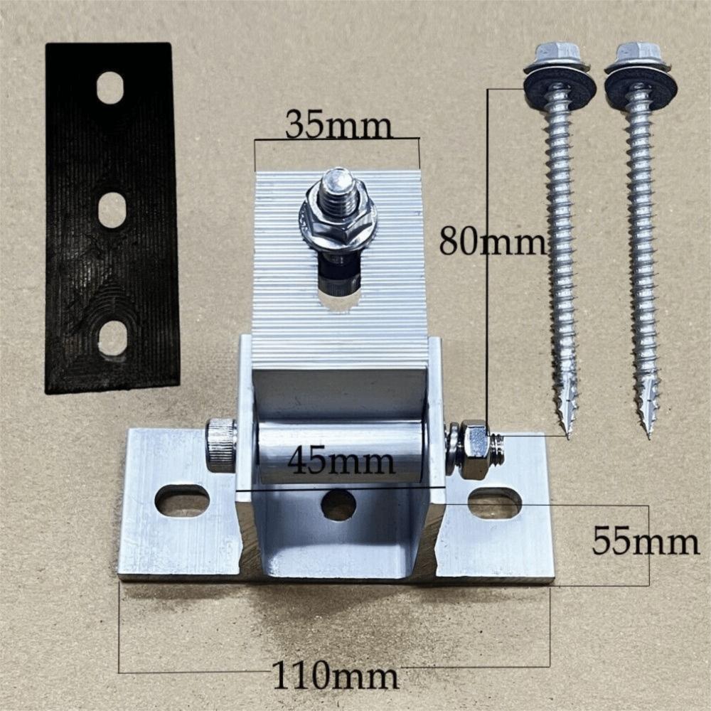 4pcs Adjustable Tilt Angle Solar PV Bracket Aluminum Alloy Support Feet  Roof Installation