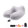 Automobile Neck Pillow Cotton Silk Inflatable for Travel U-shape Air Blowing Neck Pillow