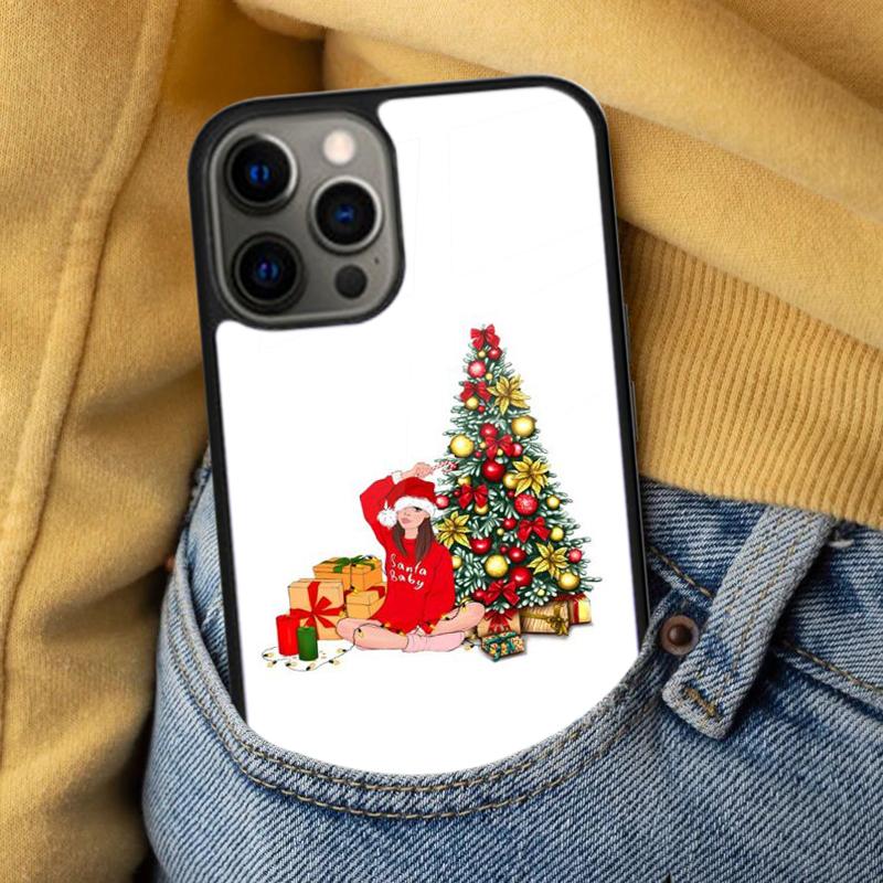 Christmas Girls Tree Gift Soft Phone Case for iPhone 17 Air 16e Pro Max 15 Pro 13 14 Plus 11 12 MagSafe Magnetic Coque