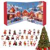 Plush Ornament Christmas Advent Countdown Calendar 24-Day Advent 2025 Festive Plush Doll Pendant for Christmas Tree Window