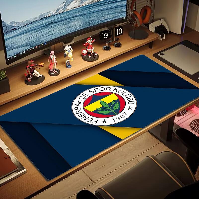 Fenerbahce Druck Kissen Rutschfest Laptop Tablet Großes Mauspadd XXL Matte Mini-PC Spielmatte Mit Verriegeltem Rand